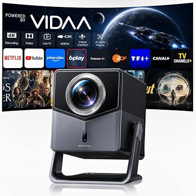 Vidéoprojecteur 4K【VIDAA OS :N°1 Ultra-Rapide|1500 ANSI |Dolby 36W】 TOPTRO retroprojecteur 4K Projecteur Video Home Cinéma,Extérieur,HDR10,Auto Focus/Keystone/Align,WiFi 6,Bluetooth 5.4,HDMI Arc
