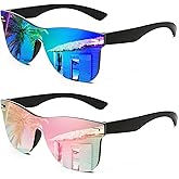 FEISEDY Trendy Rimless Mirrored One Piece Lens Sunglasses Reflective Sun Glasses B4114