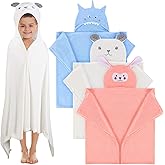 Moukeren 3 Pcs Hooded Towel for Kids 27.5 x 50 Inch Large Toddler Baby Bath Towel Coral Fleece Soft Absorbent Kids Shower Blanket for 3-10