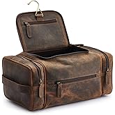 NomadCraftsCo. Extra Large Leather Toiletry Bag for Men - Premium Leather Men's Toiletry Bag for Travel, Dopp Kit, Pouch, Large Travel Organizer