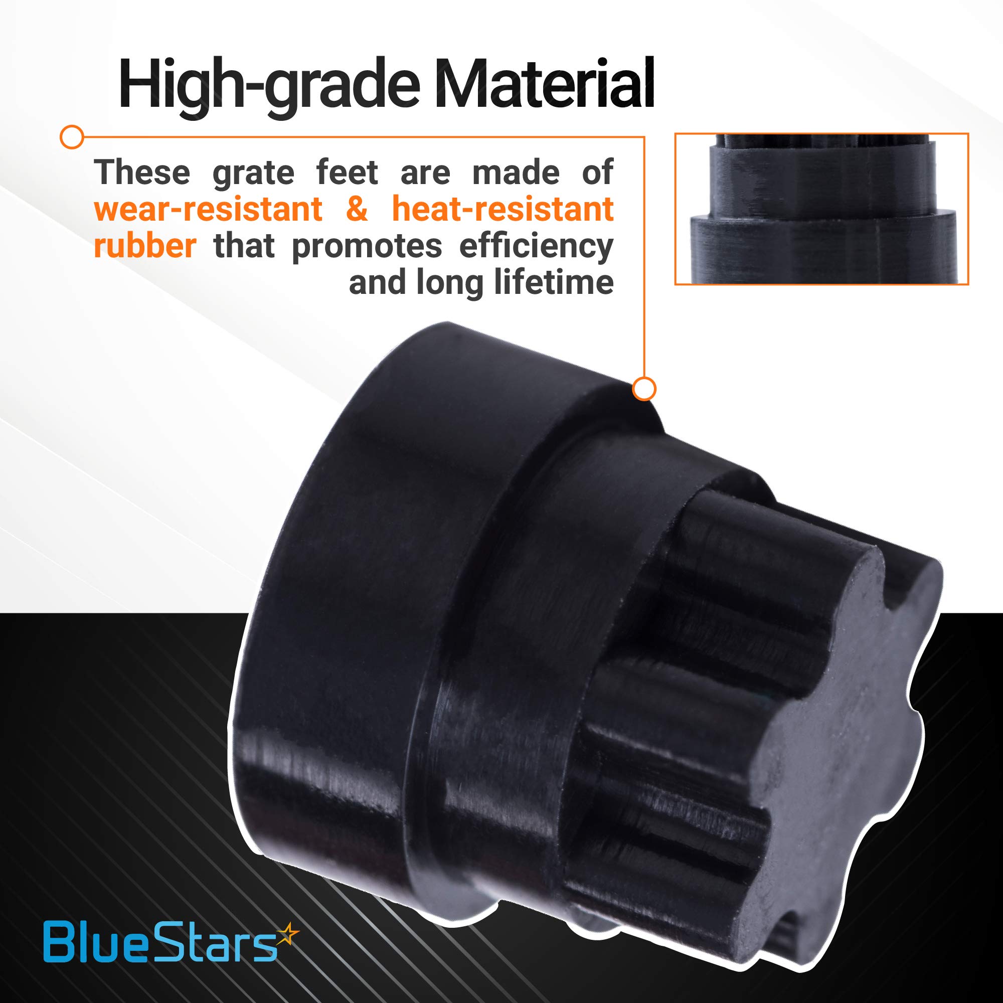 BlueStars Ultra Durable 00618112 00637940 Rubber Grate Feet Replacement Part by BlueStars - Compatible with Thermador & Bosch Range Cooktop - Replaces 1999626 617174 618112 PS3478553 - PACK OF 20