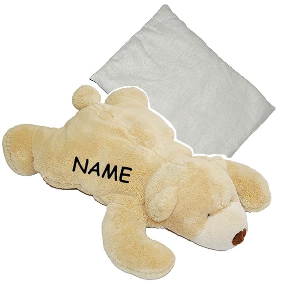 alles-meine.de GmbH großes Dinkelkissen / Plüschtier - Teddy - 36 cm - incl. Name - Wärme / Wärmekissen - Heizkissen mit Dink