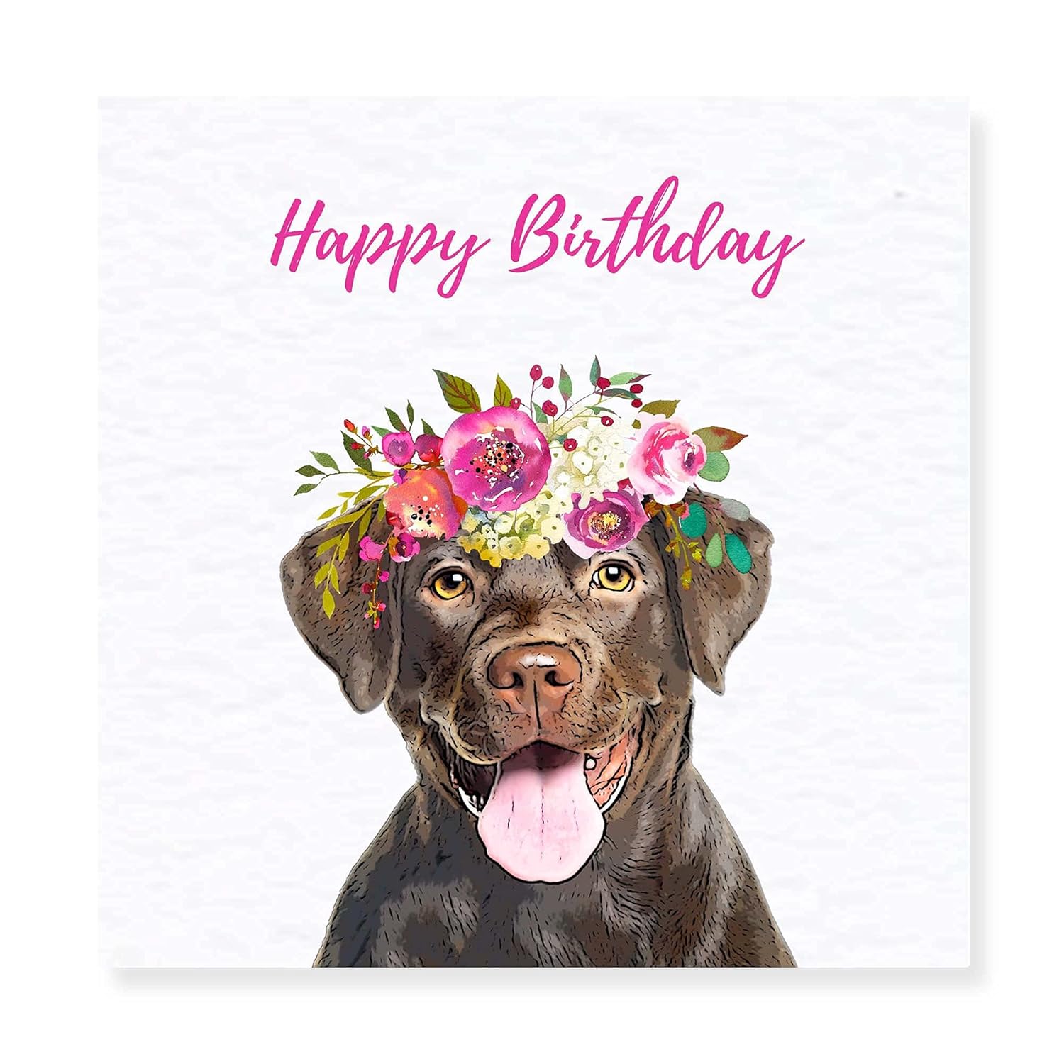 Chocolate Labrador Birthday Card - Cute Labrador Retriever Greeting