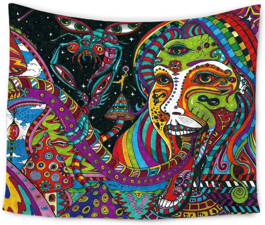 Amknn Tapestry Psychedelic Indian Mandala Bohemian Sun Moon Tapestry Hippie Tapestry Wall Hanging (style 6 Tapestry, 150x130)