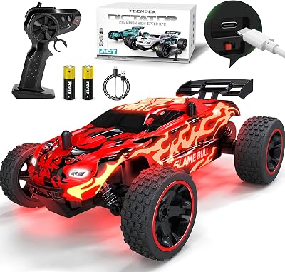 Tecnock 1:18 Scale Remote Control Car 2WD USB-C Charging 2.4GHz LED