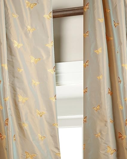 Amazon Com Tsc Butterfly Embroidered On Faux Silk Fabric 52 Wide