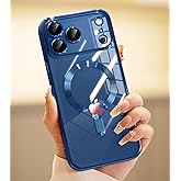 CHICLADY for iPhone 17 Pro Max Case with 1x Screen Protector, [Compatible with MagSafe] [Integrated Camera Protection], Non Yellowing Slim Cute Women Girly Magnetic Cover for iPhone 17 Pro Max, Blue
