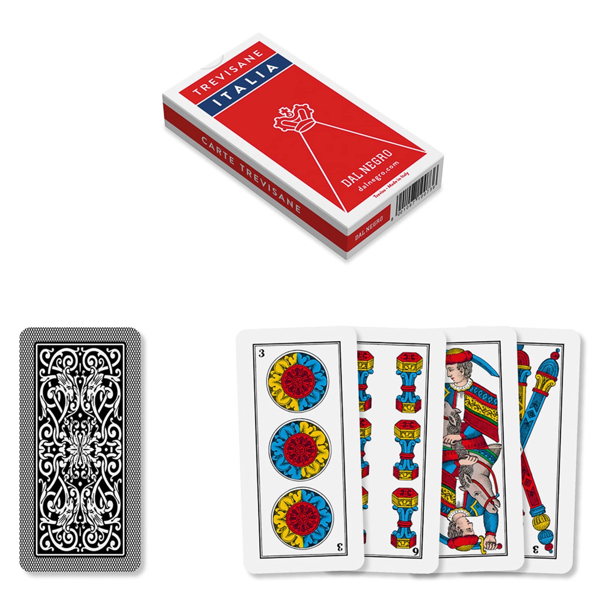 Dal - Trevisane Italia Regional Card Deck Consisting of 40 Cardstock Cards, Ideal for Broom and Trump
