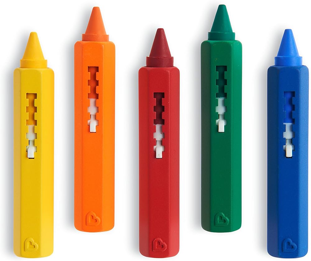 Munchkin Bath Crayons Set of 5 Colourful Mess-Free Bath Toys