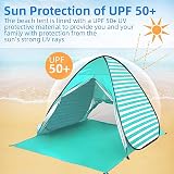 Aandyou Pop Up Beach Tent 2-3 Person UV50+ Automatic Instant Shelter Green view 2