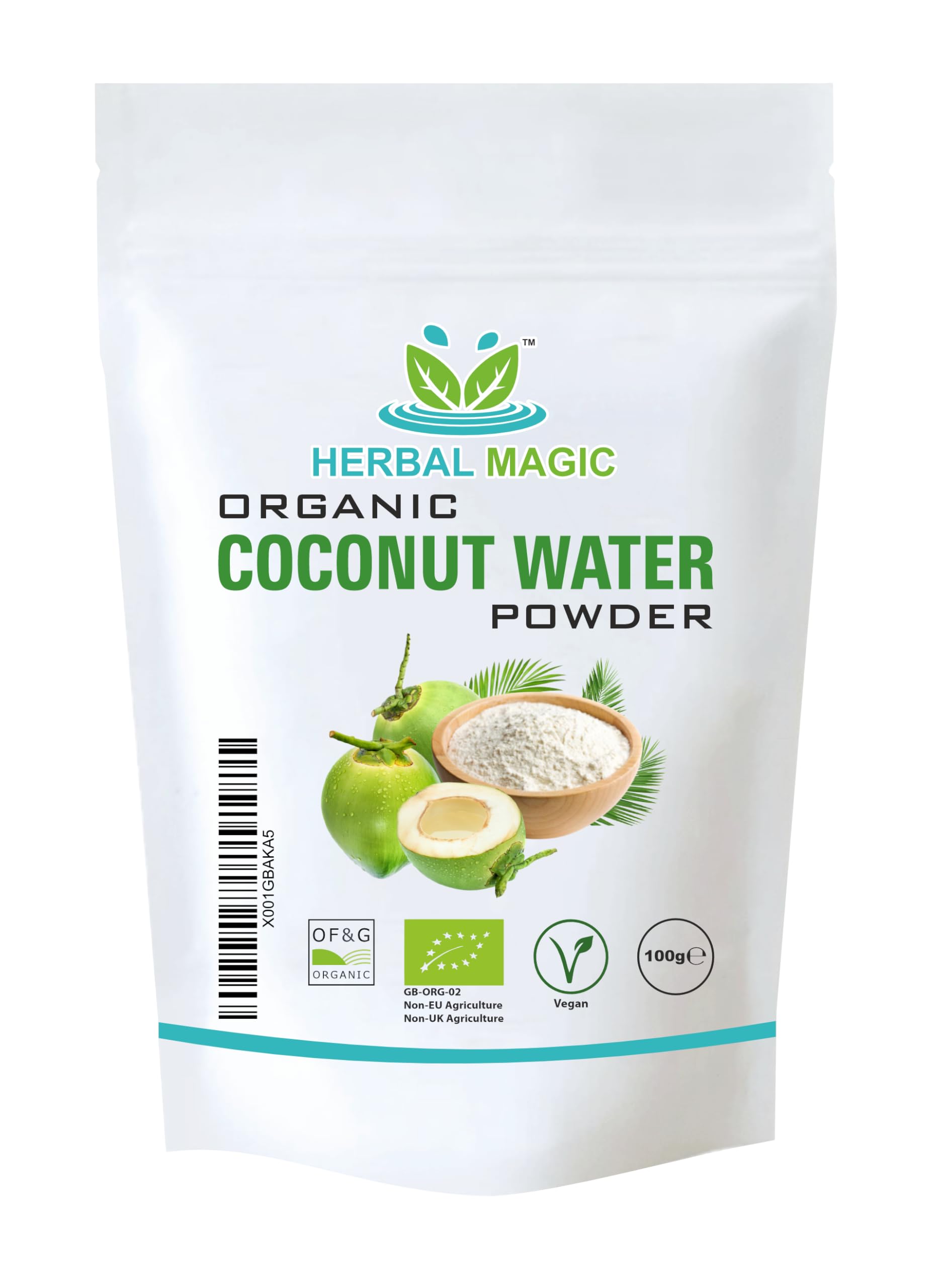 Herbal Magic's Organic Coconut Water Powder - Sparkle your Smoothies, Shakes, Soups, Baking, Curries - Irresistibly nutritive & delicious - Ideal for Athletes, Trainers, gym goers -100gms