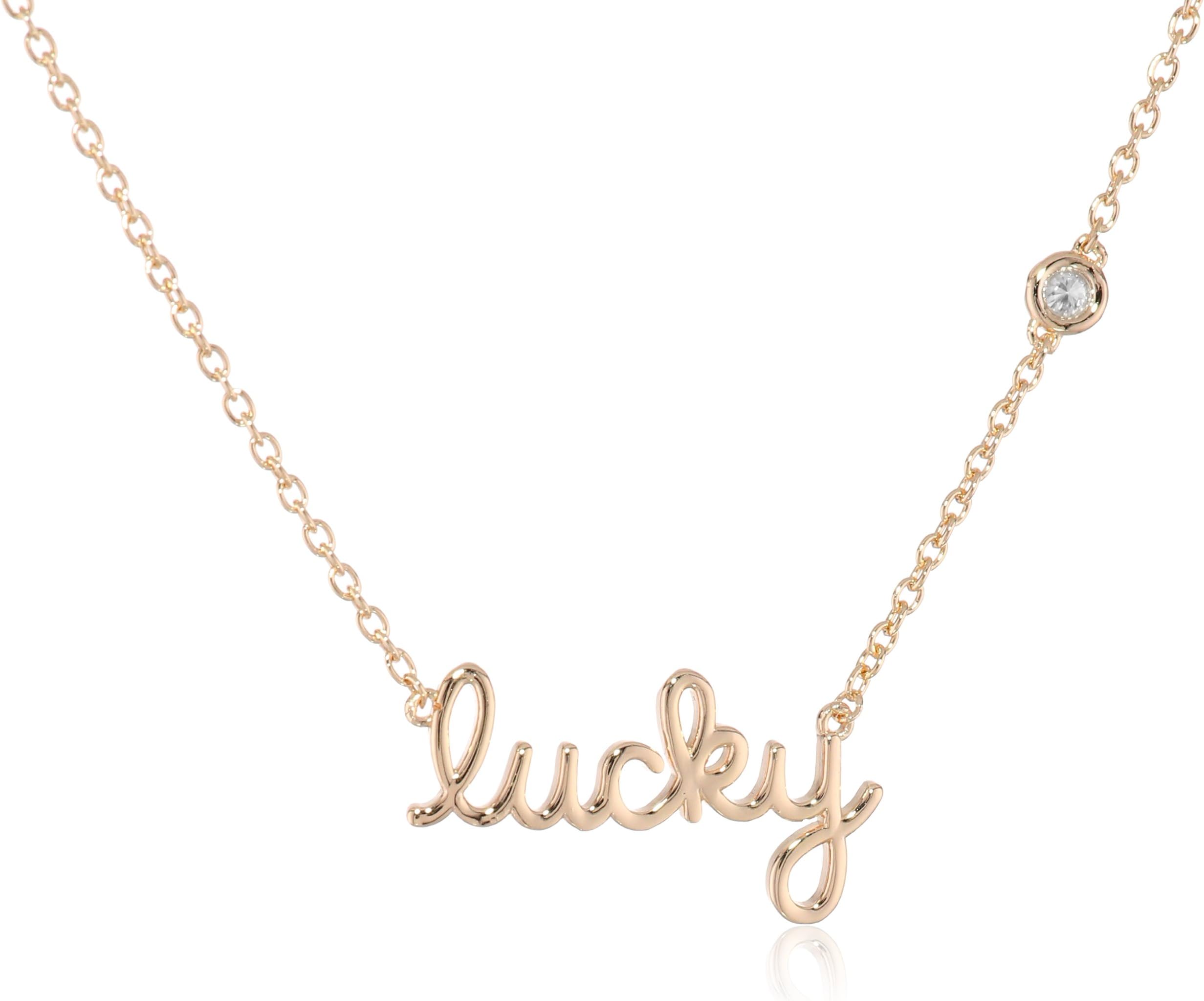 Syd by SE "Lucky" Necklace with Diamond Bezel