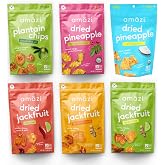 Amäzi Foods | Variety Dried Fruit Snack Pack | Dried Pineapple, Jackfruit, Plantain Chips | All Natural Snacks | No Sugar Add
