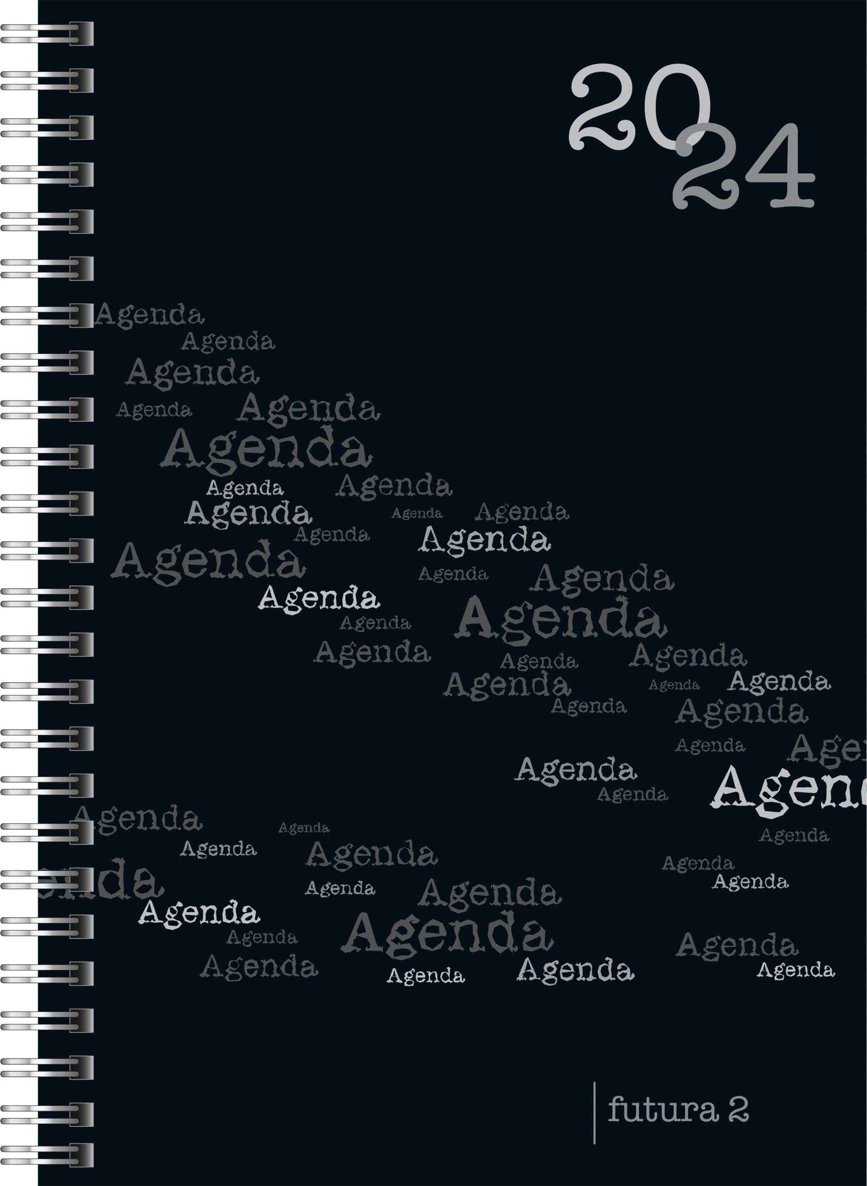 rido/idé Weekly calendar model futura 2 2024, 2 pages = 1 week, sheet size 14.8 x 20.8 cm, black