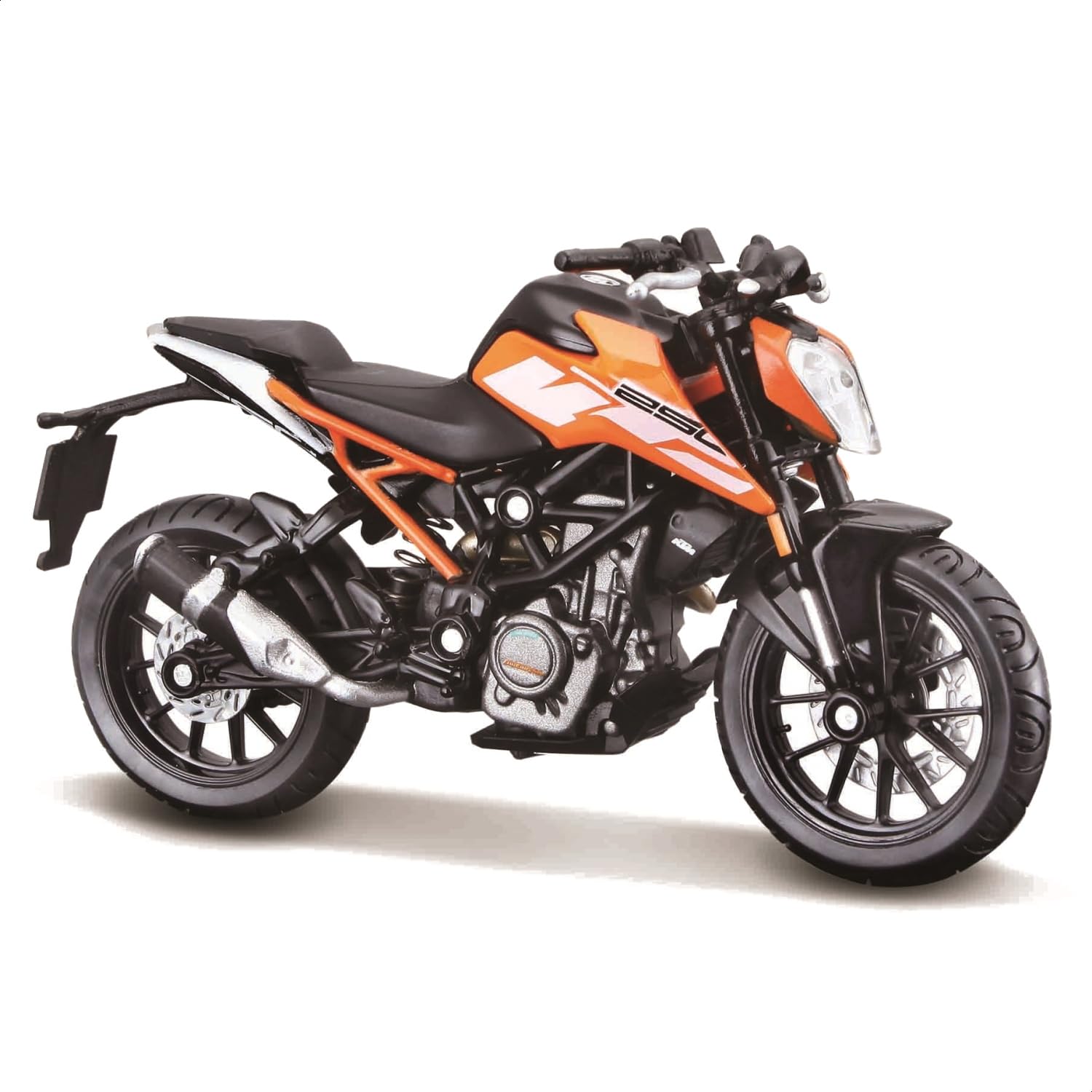 Bburago - KTM 250 Duke, 1:18 Scale Diecast Motorcycle, Detailed Replica with Orange/Black Livery, Sporty Design, Official KTM Licence, Recommended Age 3+ Years