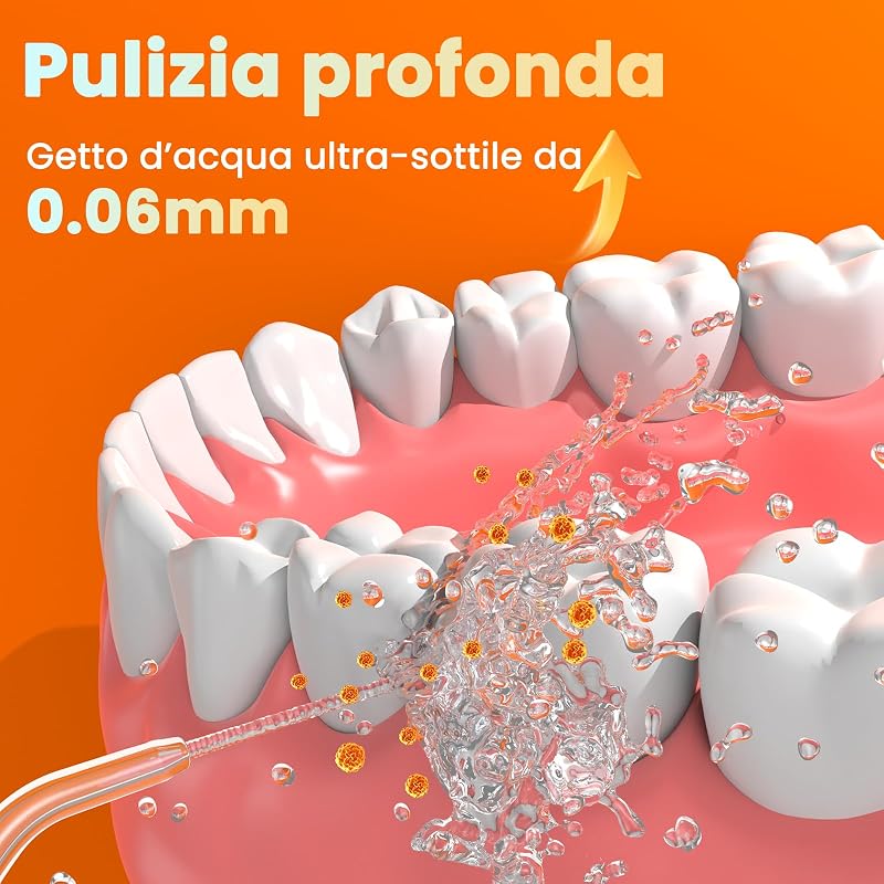 Idropulsore Dentale Portatile Irrigatore Orale Pulizia Denti con 4 Modalità