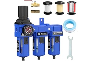 KANBOL 1/2'' Triple Stage Air Filter Regulator Unit with 5＆0.5&0.01 Micron Precision Filtration for Pneumatic Tools & Industr