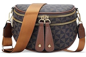 KKXIU Crossbody Sling Bag for Women Trendy Fanny Pack Vegan Leather Chest Bag