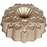 Baker's Secret Bundt Cake Pan, Amour, Perfect for Bundt Cakes, Die Cast Aluminum Cake Pans, 10.1Cups capacity, 2 Layers Non-s