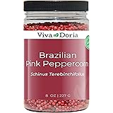 Viva Doria Brazilian Pink Peppercorn, Steam Sterilized Whole Pink Pepper, 8 Oz