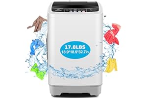 Nictemaw Portable Washing Machine 17.8Lbs Capacity Portable Washer with Drain Pump 2.4Cu.ft Full-Automatic Compact Washer with 10 Programs 8 Water Level for Home, Apartment, RV, Dorms