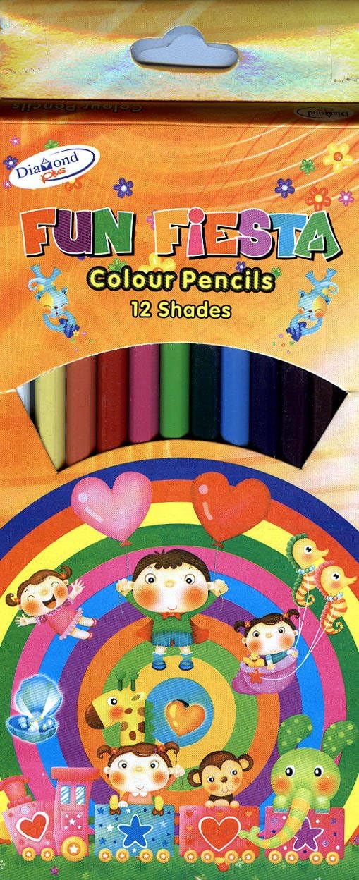 Fun Fiesta Coloured Pencils 12 Shades Free UK Delivery