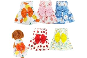 SDFVSDG 5 Pcs Dog Dresses Floral Puppy Cat Pet Dresses Dog Bowknot Dresses for Small Dogs Girls Puppy Summer Floral Skirts Outfits Cute Princess Pet Dress for Female Yorkie Cats Dogs Pets
