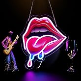 LIUISNEO Lips Big Tongue Neon Sign,Innovative Integral Forming Process,With Dimmable Switch For All Holiday Party and Home Decoration