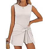 ANRABESS Women Summer Sleeveless Bodycon Tie Waist Romper Skort Mini Tennis Athletic Dress Built Shorts Casual Vacation Dress