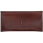 CestAntiQ Leather Currency Pouch (Wine) Large Flap Continental Wallet with Button Closure Utility Organizer Bag for Cash Coins Handmade Leather Money Pouch Currency Envelope Storage Bag for Men Women
