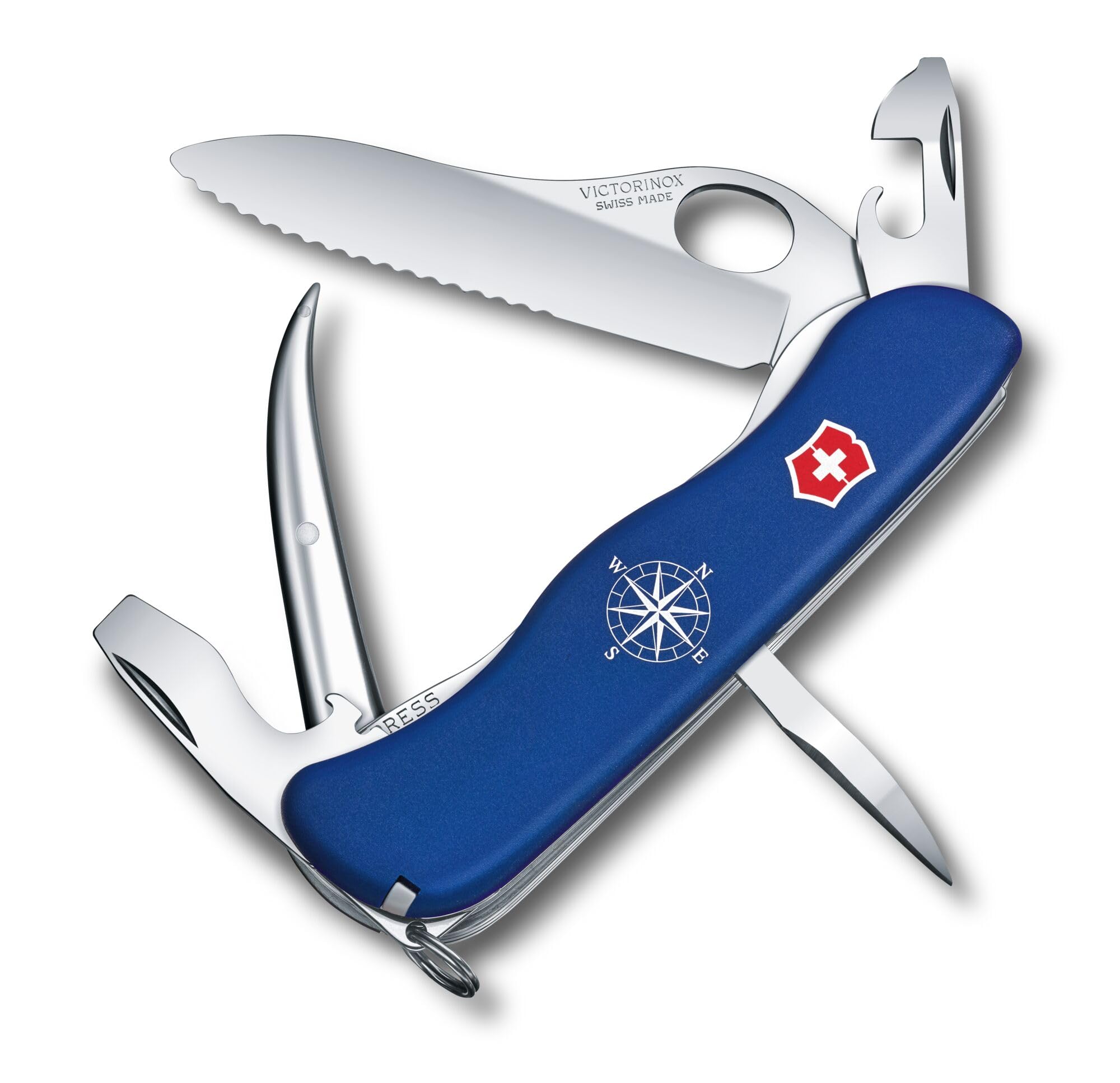 Victorinox Skipper Pro Swiss Army Pocket Knife, Large, Multi Tool, 12 Functions, Large Locking Blade, Blue