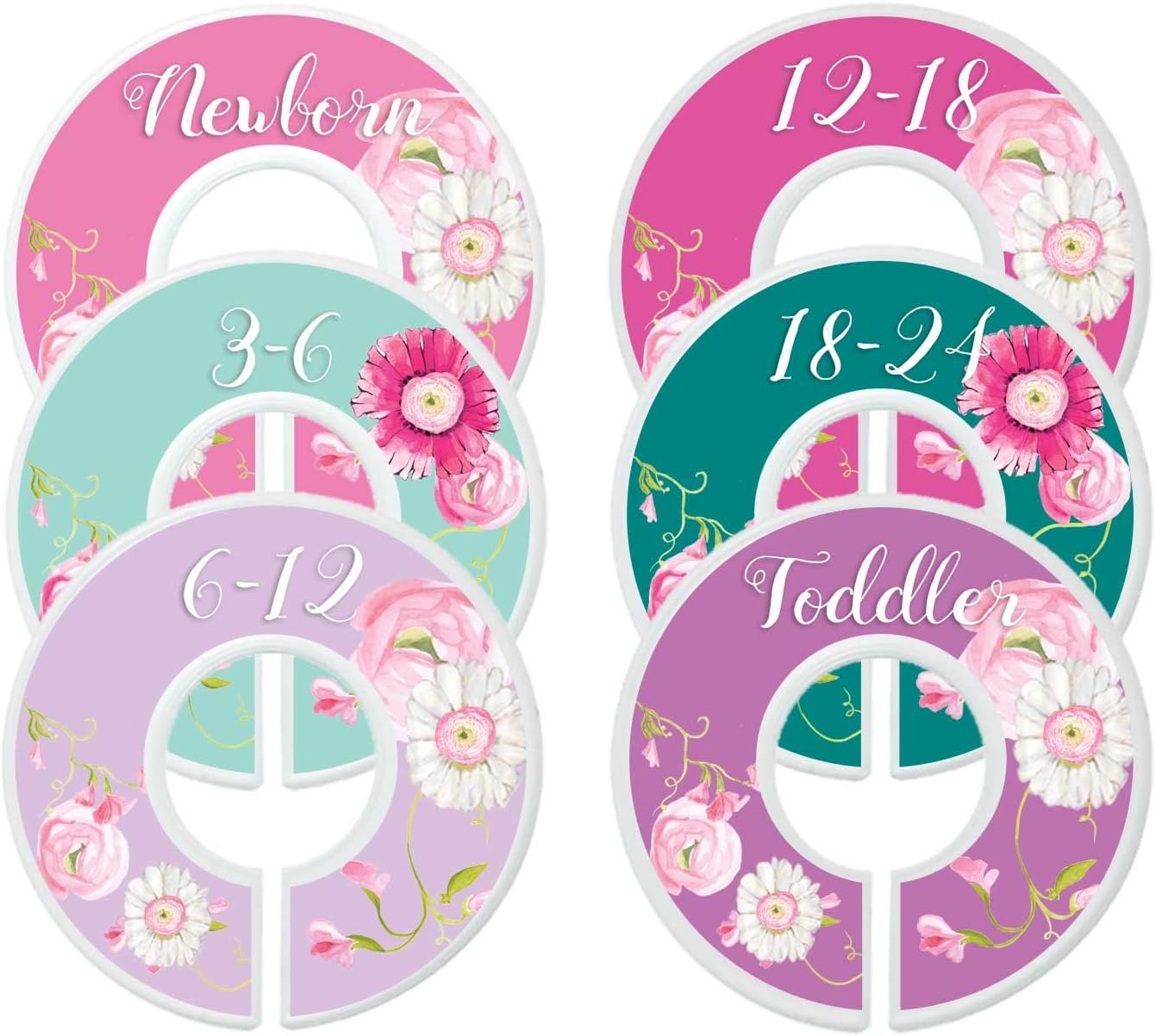 Mumsy Goose Nursery Closet Dividers Closet Organizers Baby Girl Clothes Dividers Magenta Teal