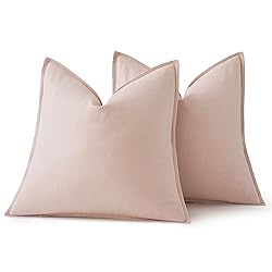 MIULEE Decorative Linen Euro Sham Pillow Covers