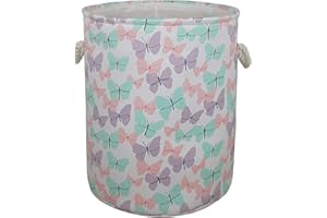 KUNRO Large Sized Round Storage Basket Organizer Bin Laundry Hamper for Nursery Clothes Toys