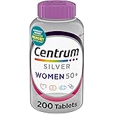 Centrum Silver Women's Multivitamin for Women 50 Plus, Multivitamin/Multimineral Supplement with Vitamin D3, B Vitamins, Non-GMO Ingredients, Supports Memory and Cognition in Older Adults - 200 Ct