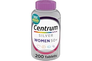 Centrum Silver Women's Multivitamin for Women 50 and Over, 200 Tablets | Contains Vitamin D3, B Vitamins, Calcium, and Antioxidants, Non-GMO Ingredients, Supports Memory and Cognition, GLP-1 Support