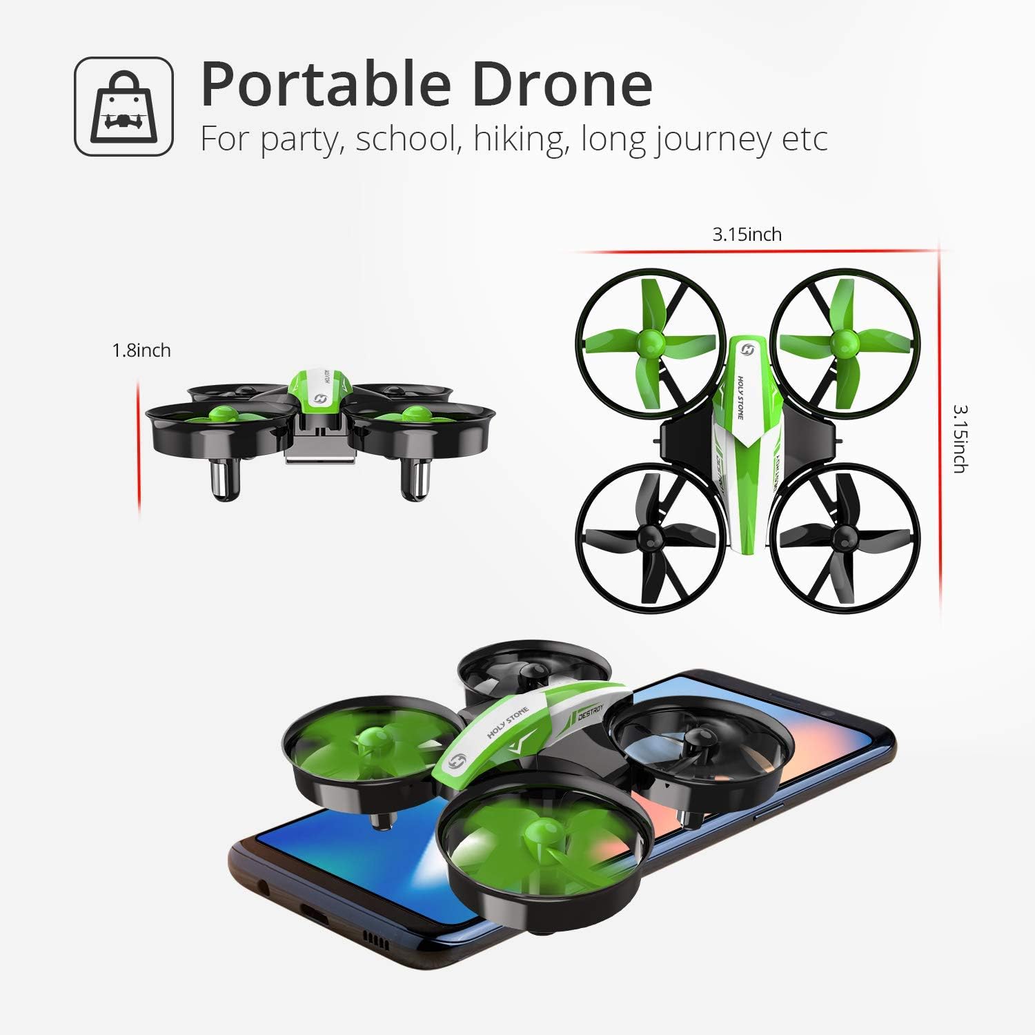 Holy Stone HS210 Kids Mini Drone for Beginners Adults Indoor Outdoor RC Toy Quadcopter Plane for Boys Girls with Auto Hover 3D Flip - Image 5