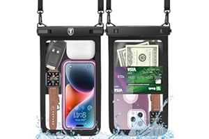 Takfox Extra Large Waterproof Phone Pouch Bag Case for Samsung Galaxy S25 Ultra S24 Plus S23 Note 20 A16 A15 A14 A13 iPhone 16 15 14 Pro Max [Up to 10"] [2-Pack] IPX8 Vacation Cellphone Dry Bag-Black