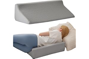 BIEEZZK Bed Wedge Pillow, Side Pillows for Sleeping on Side, Body Pillow for Back Pain, Memory Foam Back Wedge Pillow for Bed, Side Wedge Pillow, Body Positioners for Back, Pregnancy Support Grey