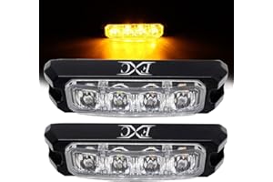 4-LED Strobe Light Amber Waterproof Emergency Beacon Flash Lights,Purishion Caution Bar 10 Patterns Flashing Car SUV Pickup T