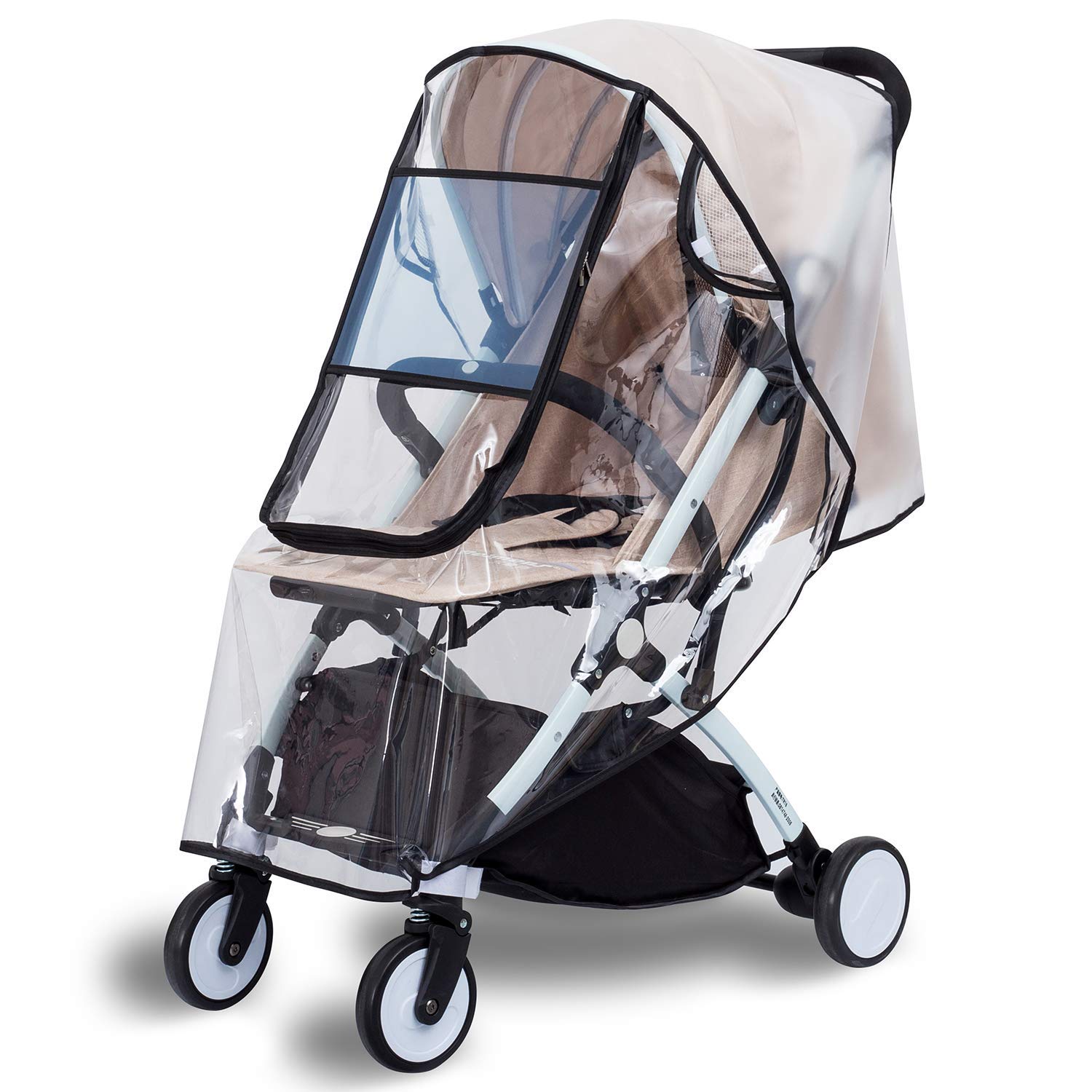 Pushchair Rain Cover, Universal Pram Rain Cover Protect from Rain, Wind, Snow, Breathable for Fall Winter