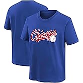 INAOO Chicago T-Shirt Blue Crewneck Short Sleeves for Youth Gifts L