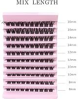 SIISTAS 100Pcs DIY Individual Lash Clusters Eyelash Extensions D Curl 8-16MM view 2
