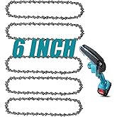 6 Inch Chainsaw Chain, 5 Pieces Replacement Chains for Almost 6-inch Cordless Electric Portable Mini Chainsaws, Durable Carbon 6Inch Chainsaw Chains for Pruning Shears and Wood Cutting