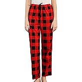 HEARTNICE Women's Flannel Pajama Pants Cozy Plaid Pj Bottoms Printed Warm Lounge with Pockets