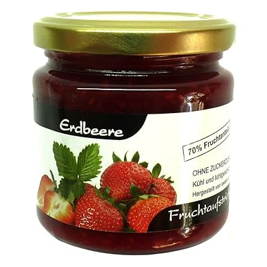 Xylit Fruchtaufstrich'Erdbeere' ohne Zuckerzusatz, nur mit Xylit gesüßt, 70% Fruchtanteil (mehr als Marmeladen), Low Carb, 20