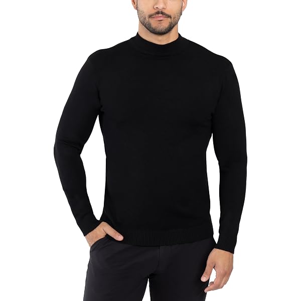 Zengjo Mens Base Layer Mock Turtleneck(Black,S) at Amazon Men's