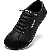 HOBIBEAR Leather Barefoot Shoes Lightweight Wide Toe Box Zero Drop Slip-on Shoes for Men