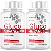 (2 Pack) Gluco Advance Capsules, Official GlucoAdvance Supplement Pills with All Natural Ingredients, Advanced Formula Supplement with Maximum Strength Support Vitamins for Women & Men (120 Capsules)