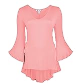 Dare2BStylish Women Plus Size High Low Bell Sleeve Gothic Blouse Tunic Top